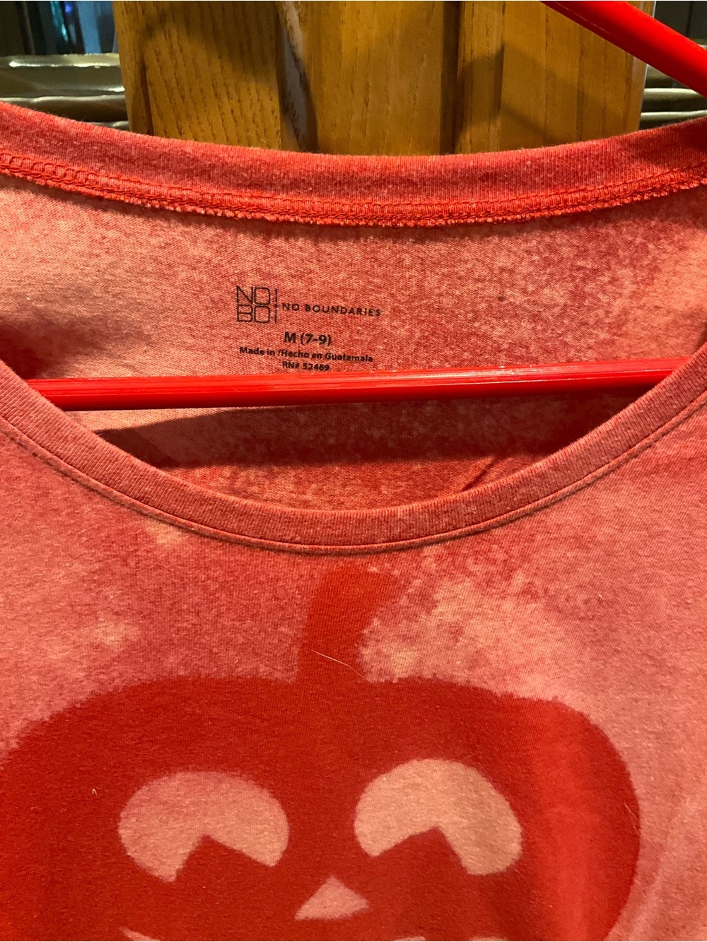 No Boundaries Orange Handmade Thermal Long Sleeve Pumpkin Tee Med - Picture 3 of 4